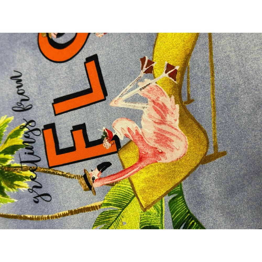 Tommy Bahama Men’s "Greetings From Florida" Flamingo Silk Hawaiian Shirt Size XL - Picture 12 of 14